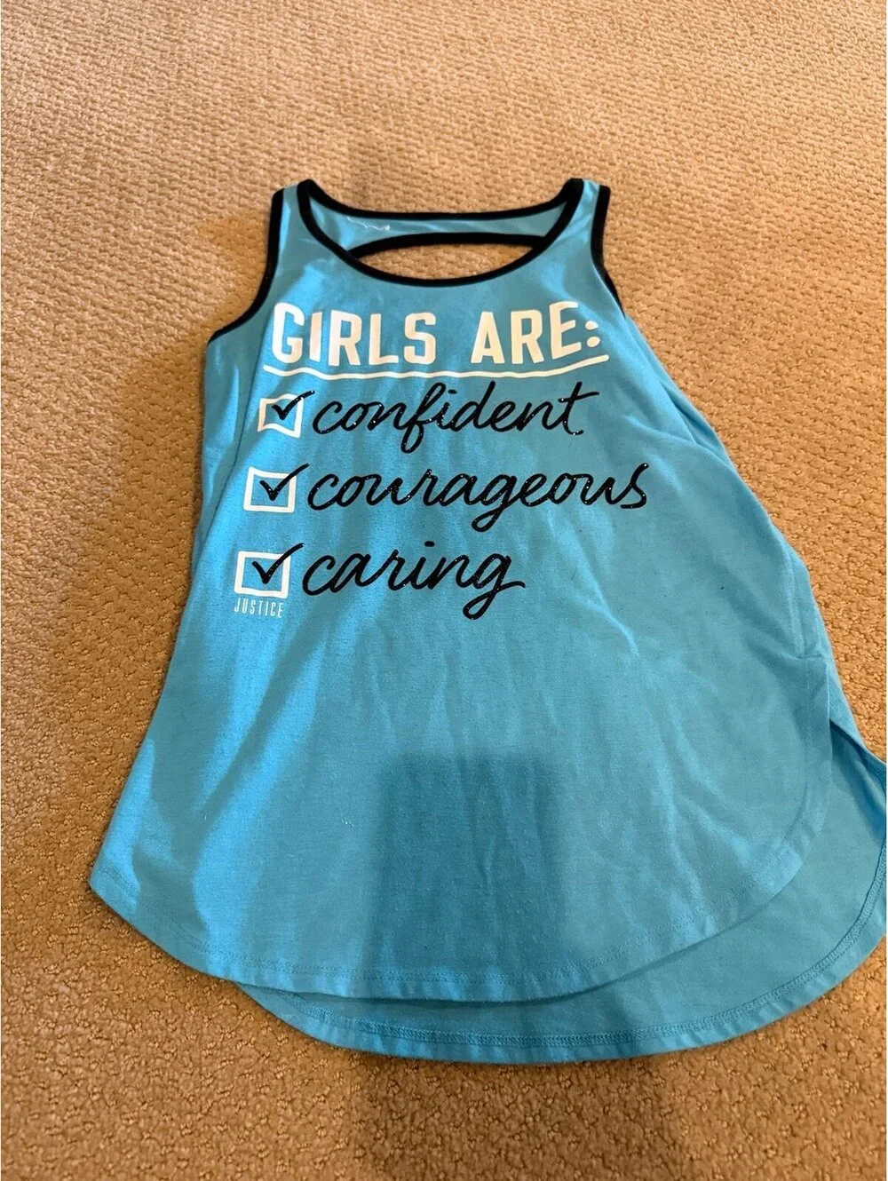 Justice size 16 blue tank top girls